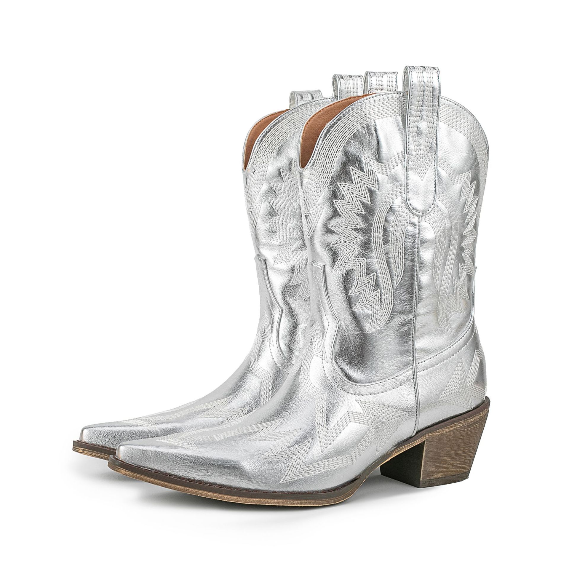 Fashion show chunky classic casual thread plus size blingbling women's ankle boots_voghion.com