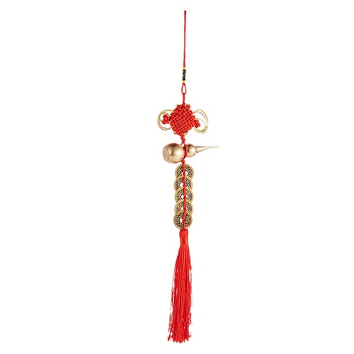 7cm hollow gourd pure brass door-to-door gift pair of copper coins bedroom auspicious knot to resolve living room auspicious knot