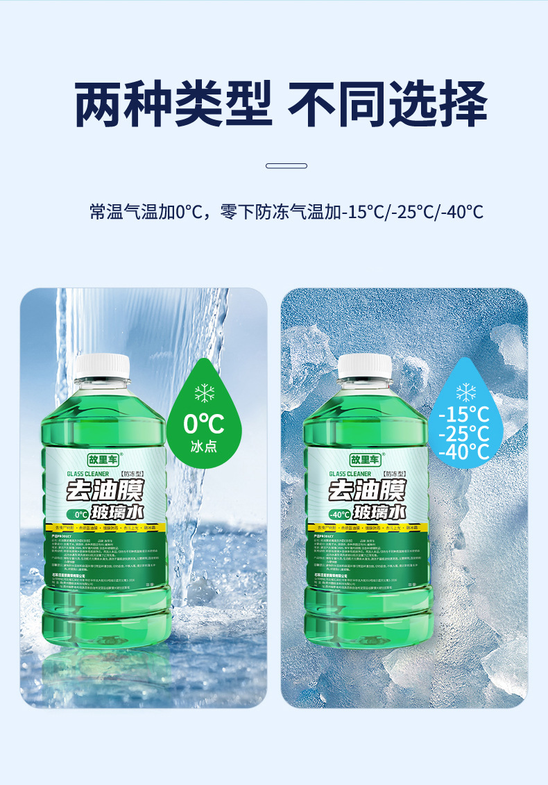 Car glass water winter antifreeze minus -40-15-25 wiper water car strong oil film removal four seasons universal
