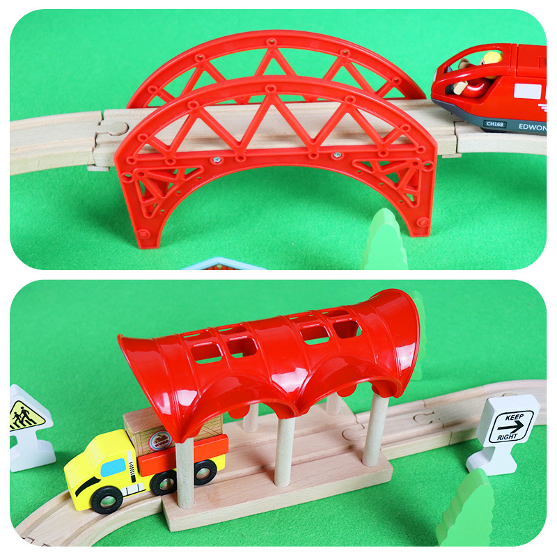 EDWONE72 Thomas the Tank Engine wooden track scene wooden toy assembled children's toy set