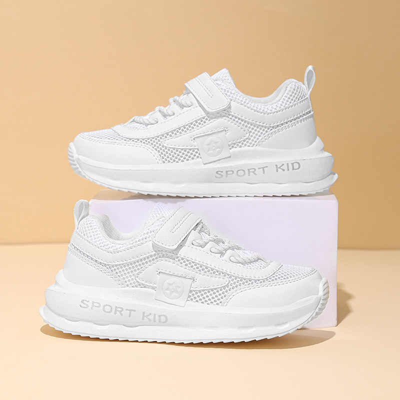 Zapatos de red para niños, zapatos deportivos finos de verano para hombres, zapatos de red individuales para niños de mediana edad, zapatos casuales de suela suave transpirables para estudiantes de escuela primaria