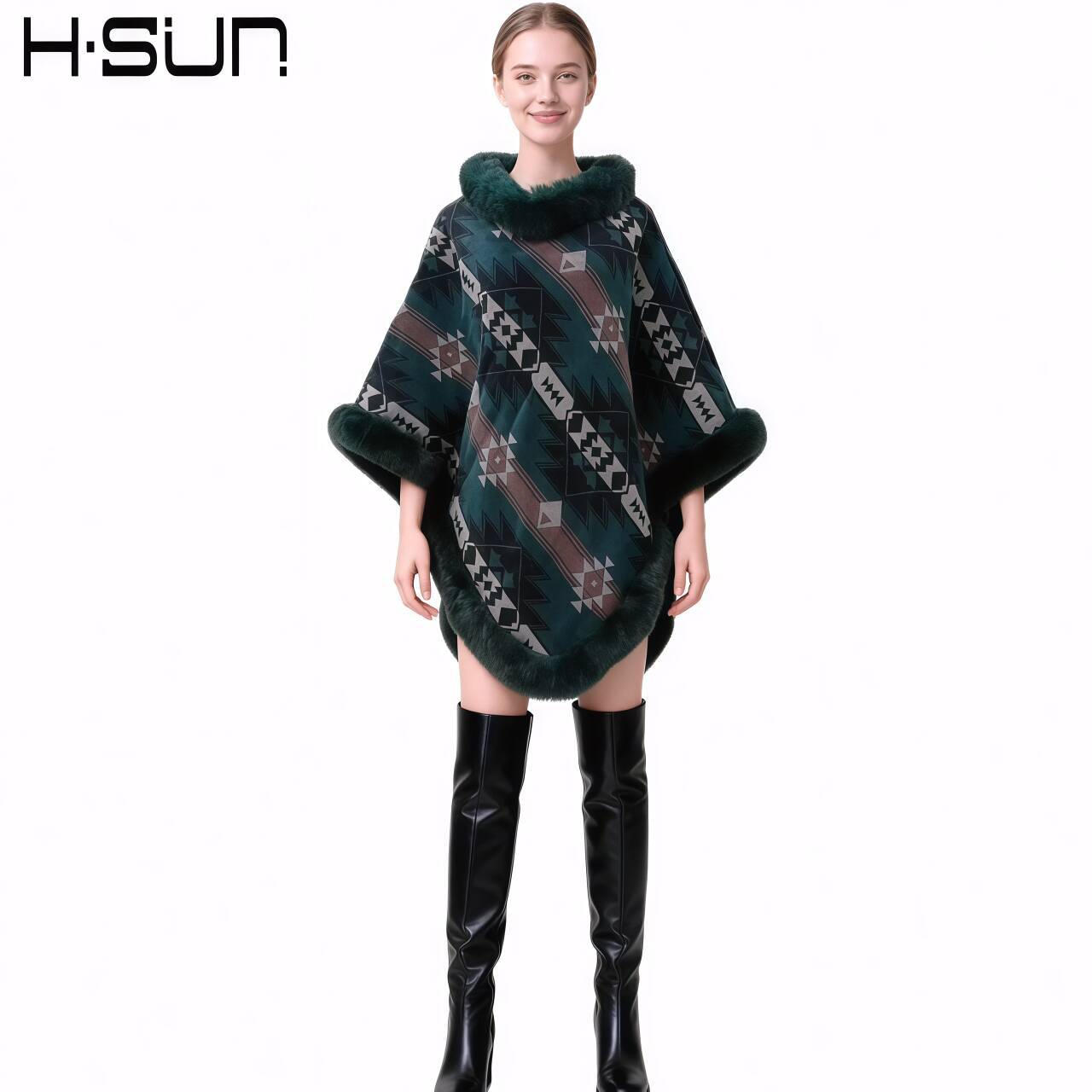 2023 europeo y americano nuevo a cuadros capa caliente imitación Rex conejo piel chal transfronterizo ropa de mujer para jacquard chal