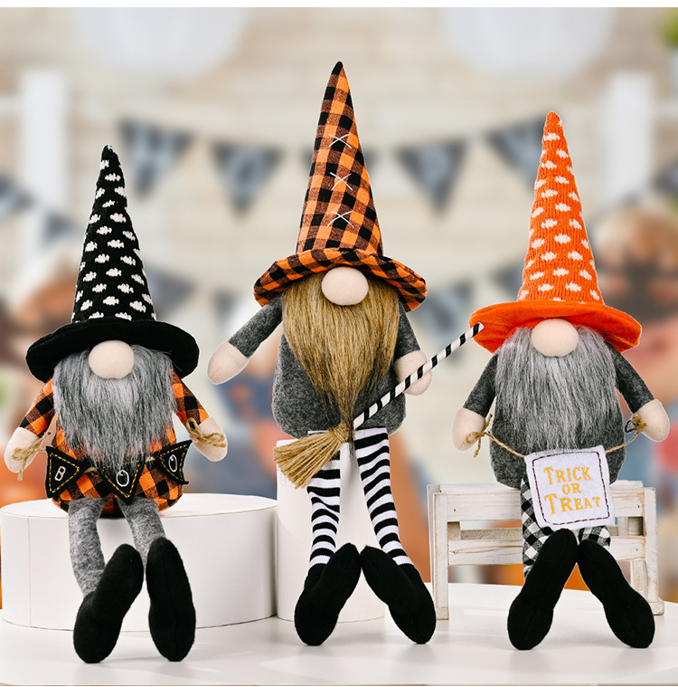 400g Weight Nonwoven Material Halloween Festival Multicolor, Black Color Wholesale Halloween Hanging Legs Rudolph Faceless Doll Decoration Nihaojewelry 6