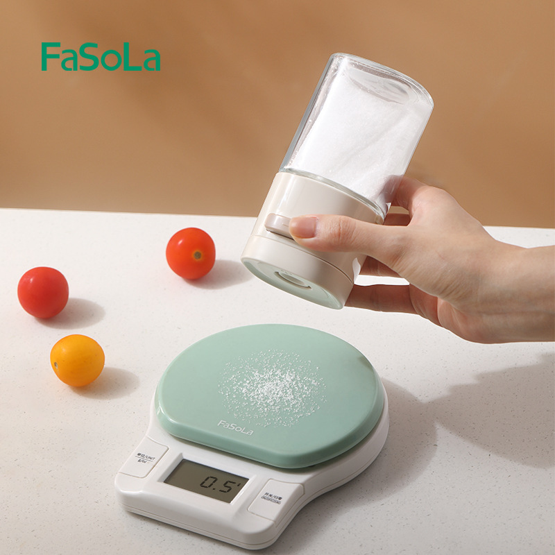 Fasola定量塩缶調味料箱ガラス厨房調味料缶防湿密封塩缶制御量調味料瓶|undefined