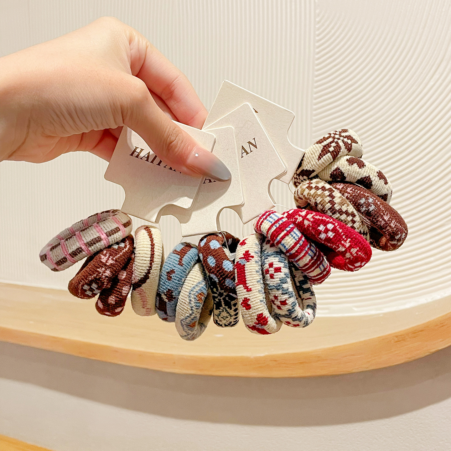 Nuevo estilo coreano cuadrado color contraste amor perrito anillo de pelo dulce lindo cabeza cuerda de goma alta decoración de cola de caballo joyas de pelo para mujeres