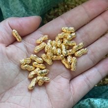 精品迷你实心小花生招财花生装饰摆件聚宝盆装饰物品沙金实心花生