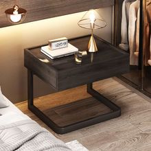 床头柜简约现代床头置物架卧室家具轻奢意式艺术设计极简床边柜子