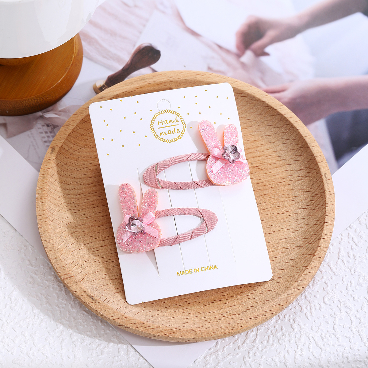 Diamante rosa brillante conejo adornos de cabello para niños lindos sequillas estrellas pinzas de cabello para niñas pinzas de cabello para bebés pinzas de cabello