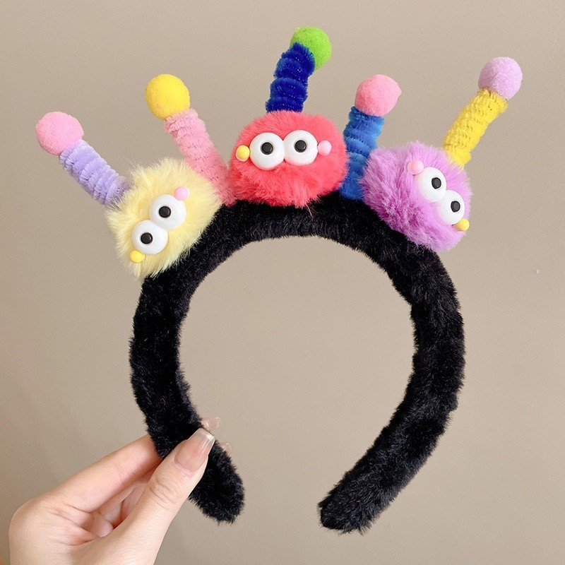 Lavarse la cara cinturón de cabello lindos de peluche para la mujer lavado y máscara especial de agujeros de cabello cinturón de cabello brazalete