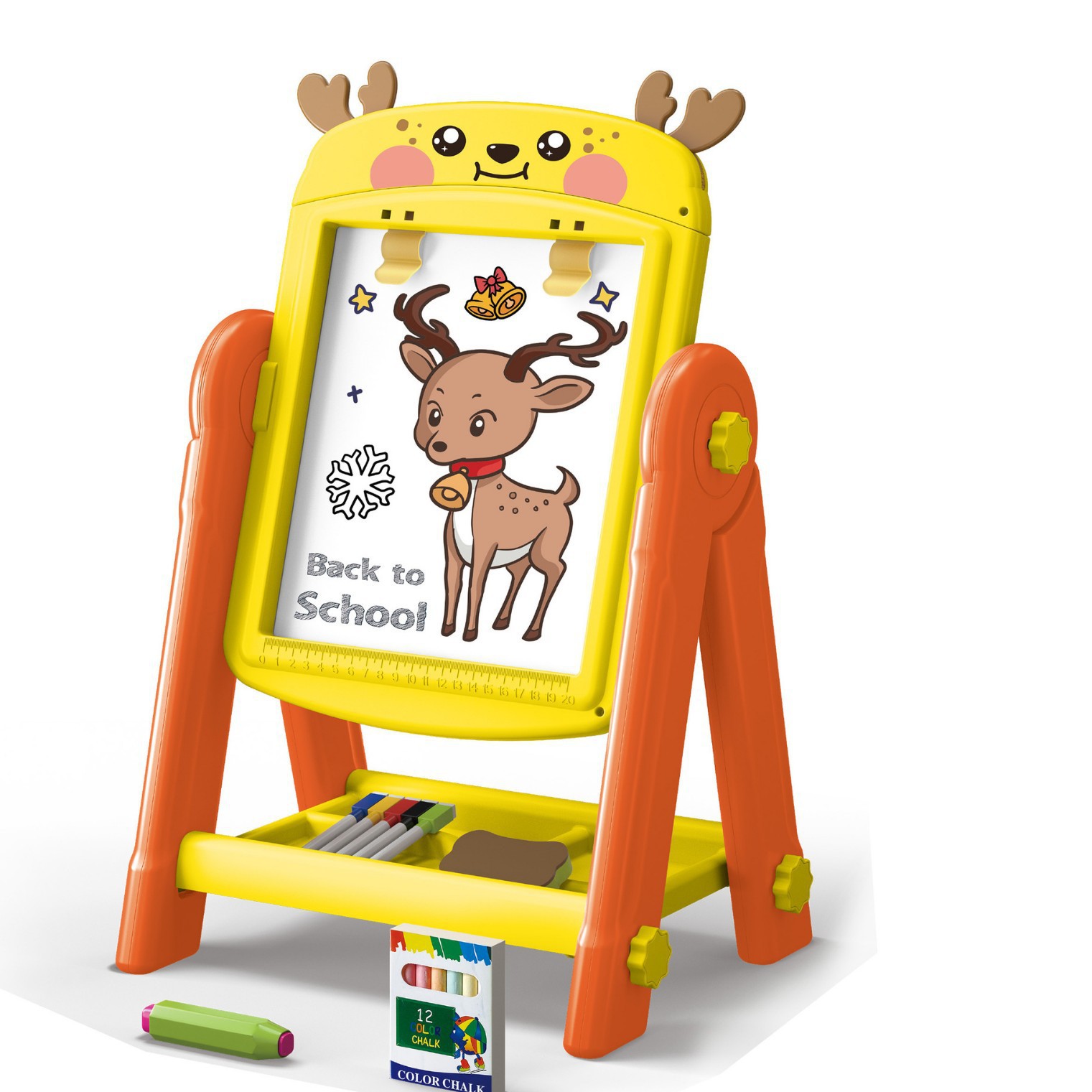 Nuevo tipo de tablero de dibujo infantil transfronterizo de doble cara borrable tablero tipo soporte de tablero de escritura de enseñanza para estudiantes de primaria