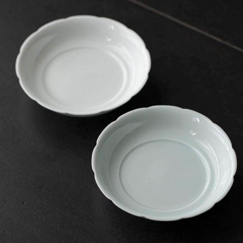 Ceramic Petal Teaware Set with Teapot Rest, Dry-Soak Tray, Teacup Holder, Tea Tray Accessories, Chinese Style Fruit Plate and Snack Tray