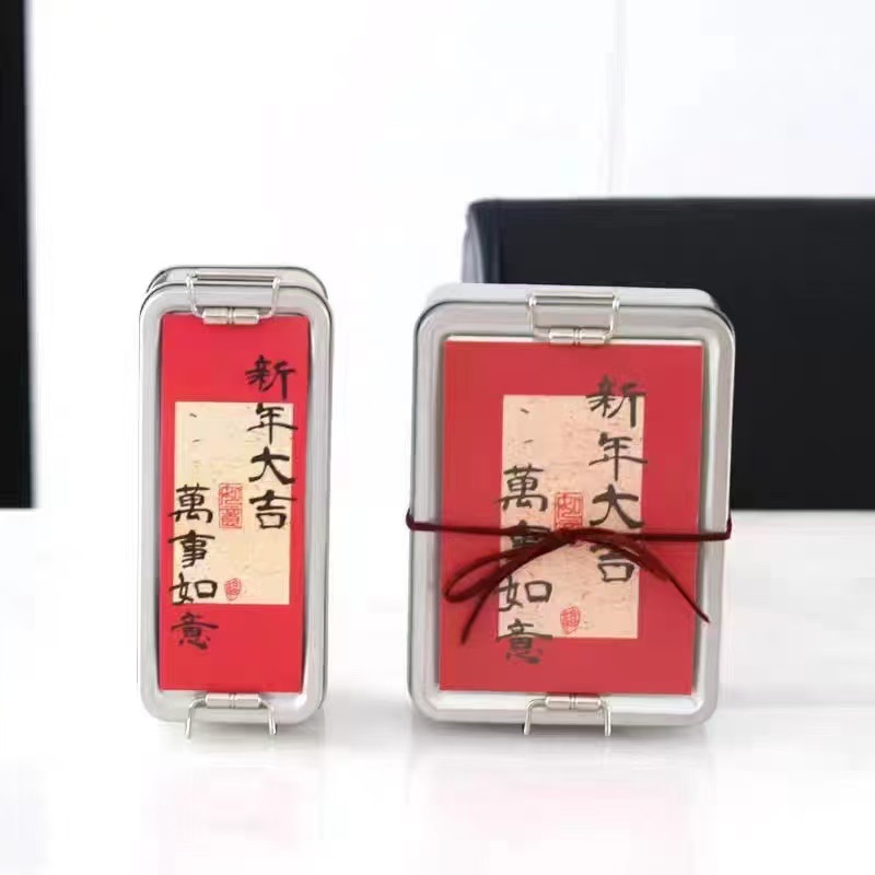 网红凤梨酥铁盒双搭卡扣马口铁收烘培糕点曲奇饼糕点卡片收纳铁盒