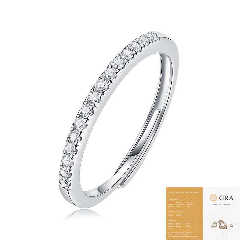 Fashion Temperament Twin Perfect Light Luxury Moissanite Ring