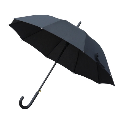 Wholesale long handle umbrellas with custom logo advertising umbrellas, ten-bone straight handle sunshade black rubber reinforcement sunny and rainy long black umbrellas, two
