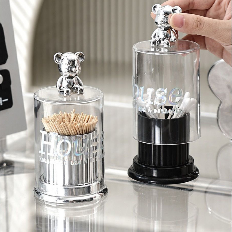 Plastic light luxury storage bucket mildew-proof cotton swab toothpick floss and other bulk materials dustproof moisture-proof multifunctional storage tube