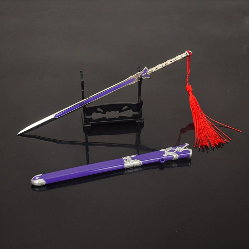 Anime game peripheral weapon with a 22cm alloy model weapon ornament keychain