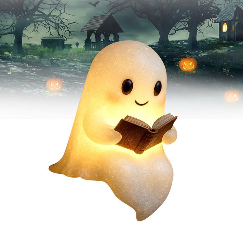 Cute Ghost Reading Book Lamp可爱的幽灵阅读书灯|undefined