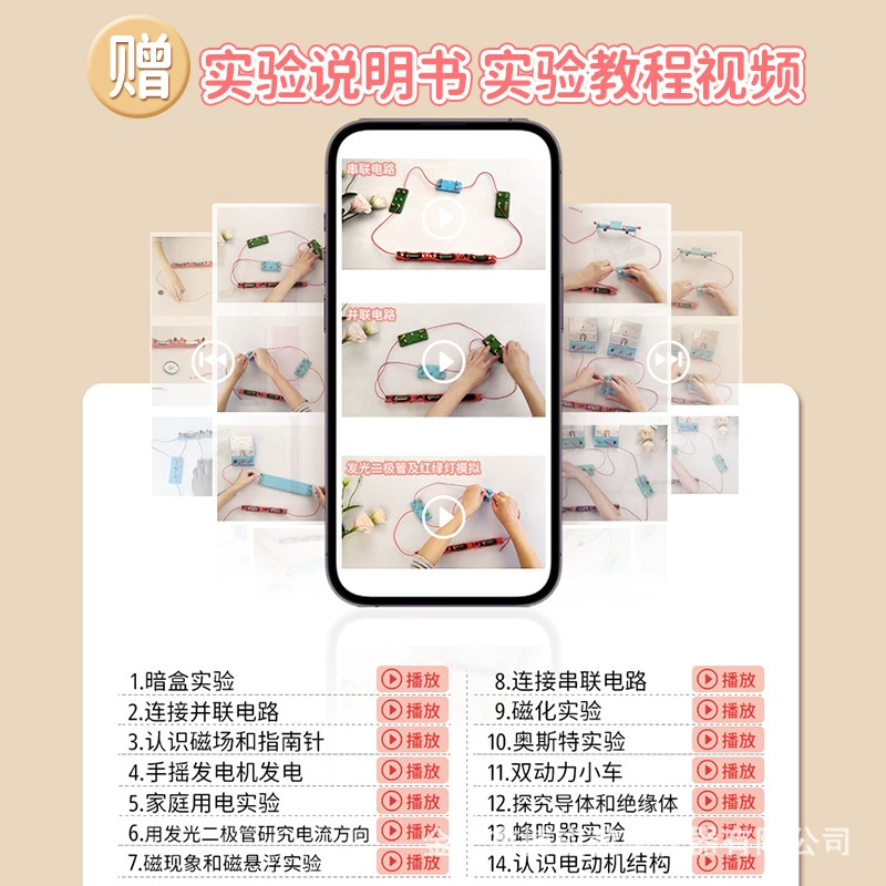 Primary School Physics and Electrical Experiment 4th Grade Physics and Electromagnetics Experiment Equipment Primary School Electromagnetics Supporting Experiment Box