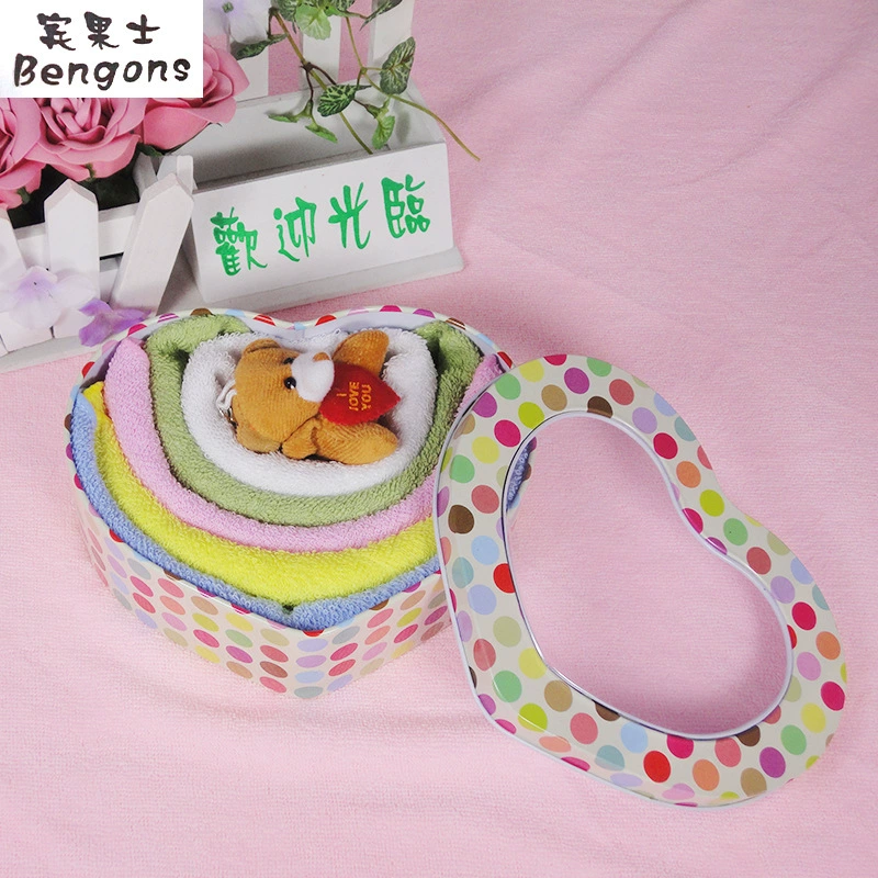 Подарочная коробка любви хлопок толстое плотное полотенце милый мультфильм медведь кукла деятельность компании подарок может быть оптом