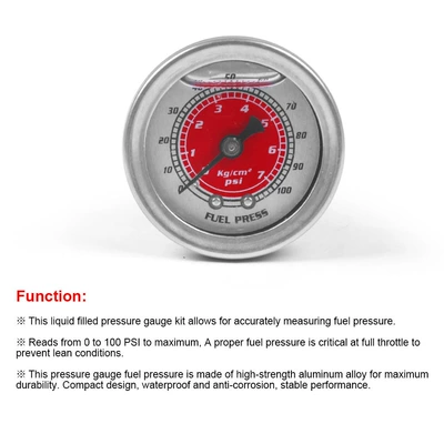 fuel pressure gauge shockproof: automobile instrument