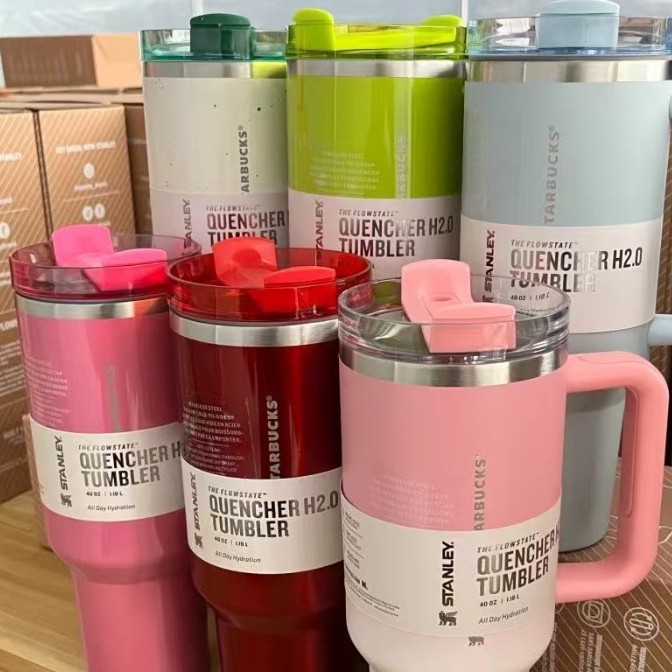 新品跨境史丹利stanley40oz手柄车载汽车冰霸保温杯渐变联名款|undefined