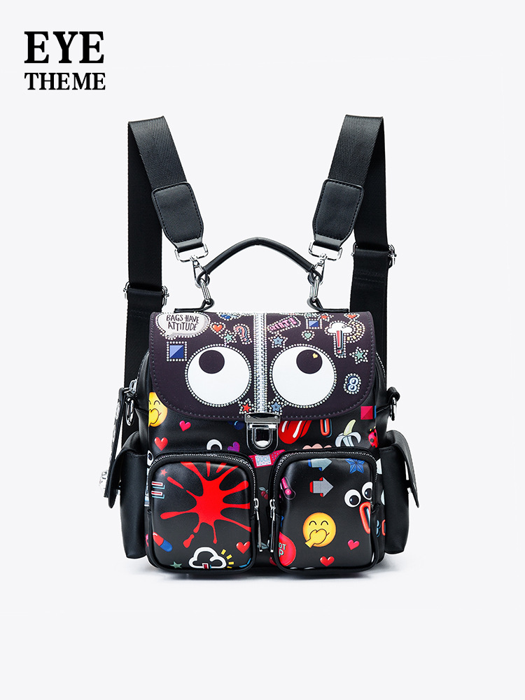 Bolso para mujer, mochila estampada nueva de 2022, bolso de viaje versátil a la moda, mochila escolar impermeable de gran capacidad, mochila 1750 #