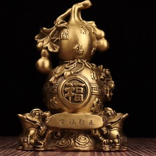 铜葫芦摆件百福葫芦空心铜葫芦百福聚来客厅装饰品摆设礼品乔迁