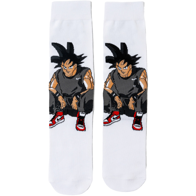 Four Seasons Anime Dragon Ball Calcetines de moda Calcetines para hombres Dragon Ball para hombres Fabricantes de algodón para mujeres Fabricante de Sun Wukong Calcetines de comercio exterior de tubo medio
