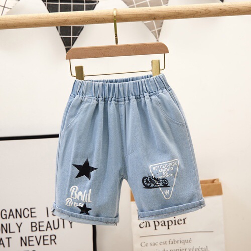 Children's clothing boys' denim shorts little boy's shorts medium and large children's hot pants baby shorts wholesale