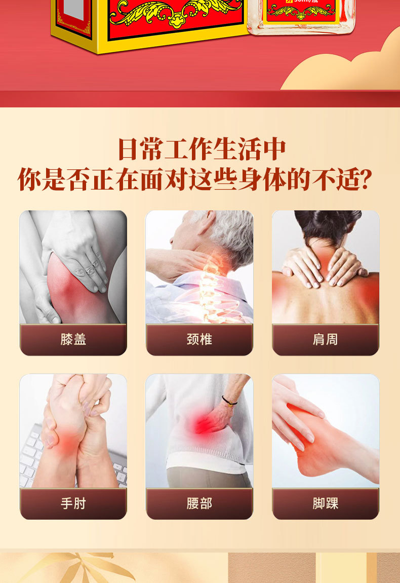 Jin Hu Hong Hua You Medicated Oil External Analgesic Liniment for Massage and Muscle Discomfort 30ml specifications