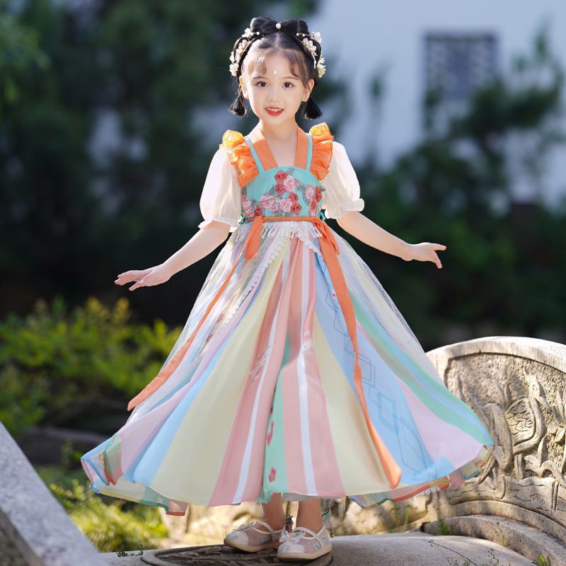 汉服女童夏装儿童中国风童装六一唐装超仙连衣裙夏季女孩古装裙子
