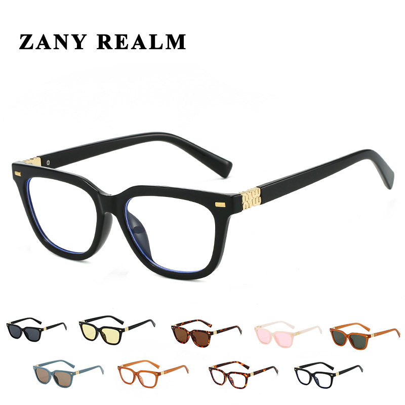 Nuevas gafas de sol transfronterizas, gafas de sol de personalidad retro, caja cuadrada, gafas planas de moda para hombres y mujeres de moda, se pueden combinar con miopía