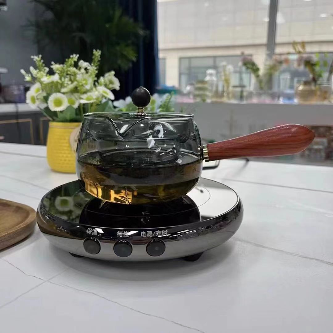 Nueva olla Xiaoyao 360 grados de vidrio borosilicato giratoria fabricante de té de vidrio juego de té traje hogar tetera