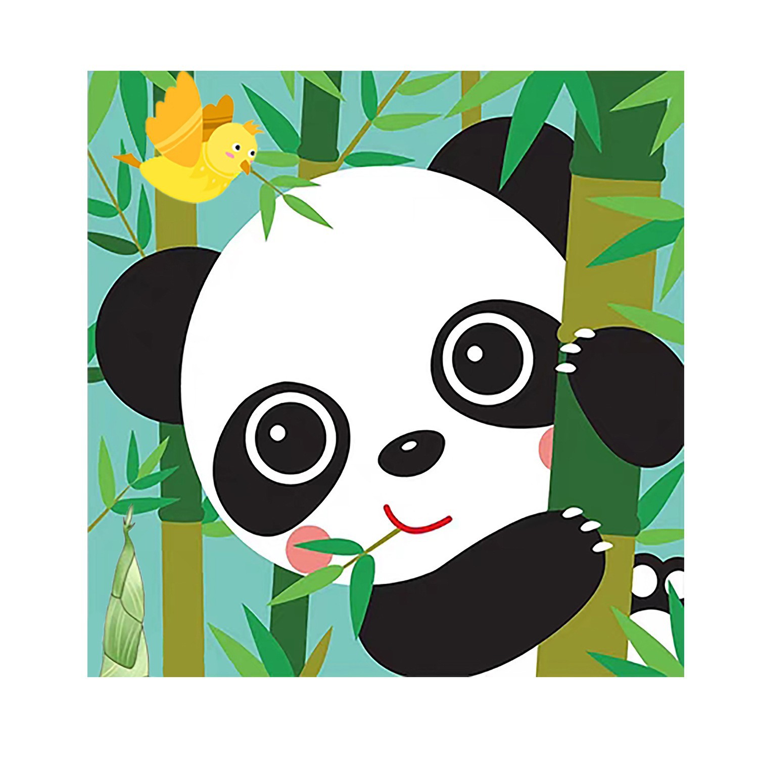 [Con Marco] Auténtico Punto de Cruz de la Mona Lisa, Punto de Cruz de Panda Pequeño y Adorable, Punto de Cruz Infantil