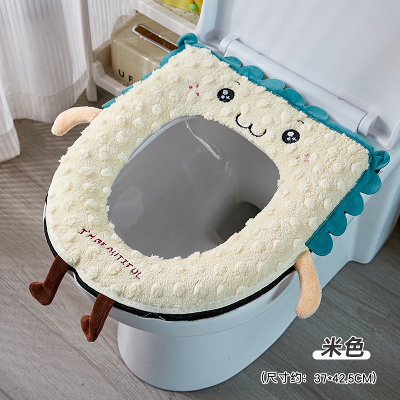 Nuevo asiento de inodoro otoño e invierno anillo de inodoro para el hogar conjunto de inodoro grueso cuatro estaciones inodoro universal funda de inodoro de felpa