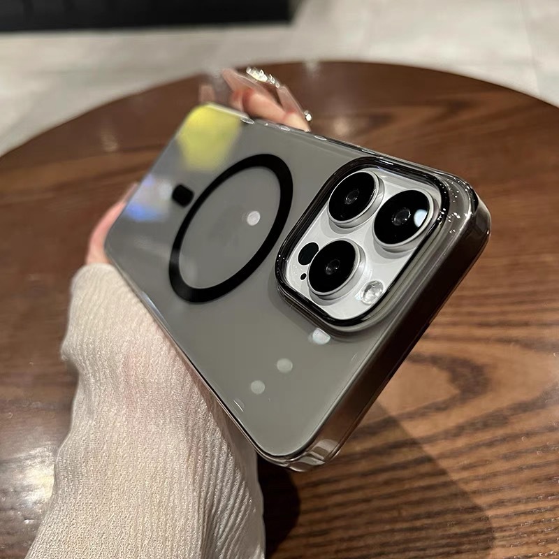 超薄透明磁吸硬壳适用iPhone16promax手机壳苹果17简约13高级感14|undefined