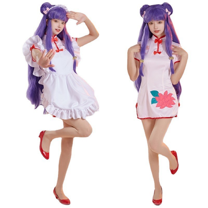 亂馬1/2 Shampoo珊璞cos服旗袍 女僕裝cosplay服動漫少女粉色短裙