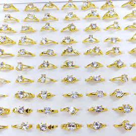 欧美时尚夹水晶锆石手饰品6爪4爪锆石戒指跨境外贸出口流行小饰品