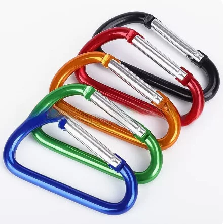 No.5 Mountaineering Buckle Aluminum Alloy D-shaped Hanging Buckle Outdoor Rock Climbing Safety Buckle Spring Hook Luggage Backpack Hook