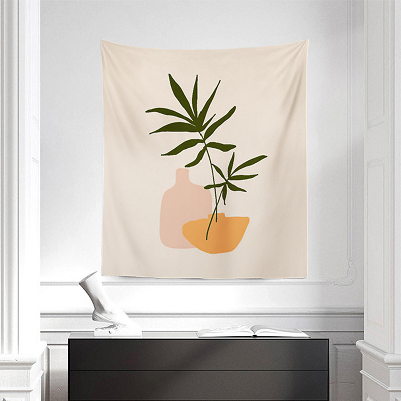 Exportación Comercio exterior Piel de camarones Amazon Fondo tela nórdico paisaje abstracto pintura dormitorio decoración colgante tela entrega de una sola pieza