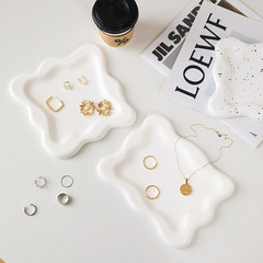 Gypsum plate storage tray ins photo props shooting ornaments necklace jewelry ring jewelry photography background