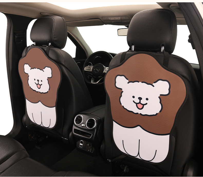 Women's Cute Cartoon Car Seat Back Anti-Kick Pad Dirty Resistant Car Rear Seat Back Anti-Stain Pad