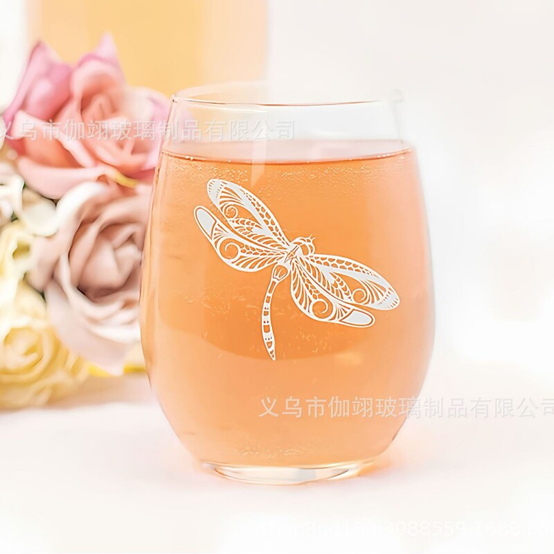 印logo蛋形玻璃杯16oz红酒杯威士忌杯透明水杯 8oz玻璃蛋杯果汁杯|undefined