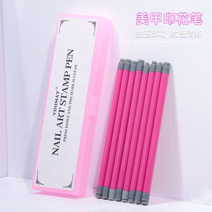 Cross-border printing pen Nail Art StampPenSet 6-piece nail art seal suit seal nail art tools