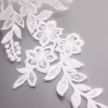厂家批发新品棉线亮片刺绣婚纱花边辅料头纱diy网纱花叶造型WA557
