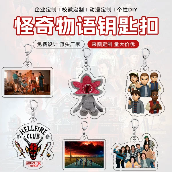 Cross-Border New Product Stranger Things Pendant Film and Television Peripheral Accessories Hellfire Club Mask Keychain Wholesale