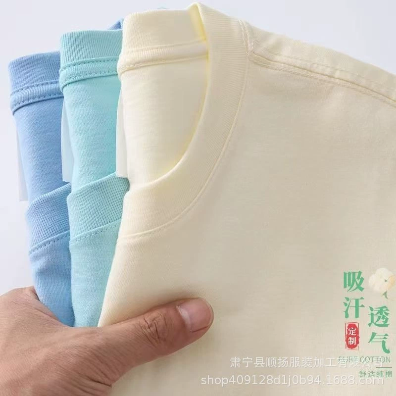 Футболка из хлопка на заказ логотипа рабочая одежда с круглым вырезом с короткими рукавами групповая строительная одежда рекламная рубашка культурная одежда оптовая продажа