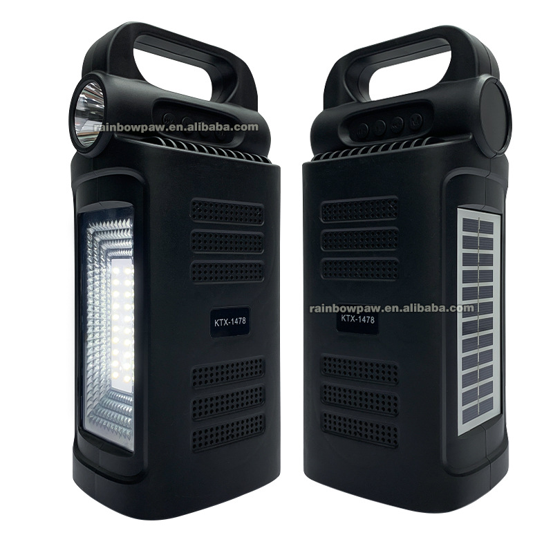 KTS KTX-1478 altavoz Bluetooth portátil de 3 pulgadas con linterna y luz de emergencia, uso al aire libre