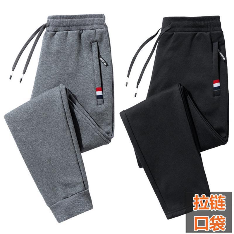Men's Fleece-Lined Thickened Sports Pants for Work, Winter Warm Lamb Fleece Loose Fit Large Size Straight-Leg Casual Pants