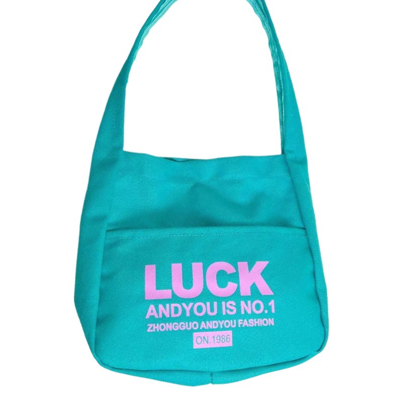 Bolsa de niño estilo coreano nueva bolsa de lona de gran capacidad para niños bolsa de hombro casual estilo occidental chica carta bolsa de mensajero